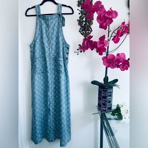 PULP Denim Overall Dress Boho Floral Midi Size M